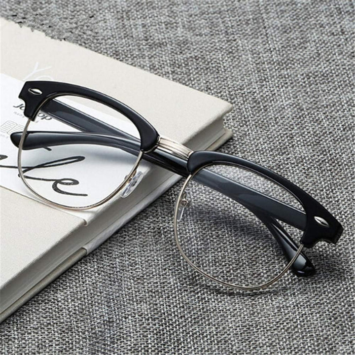 Blue Light Blocking Glasses Computer Reading Glasses Retro Eyeglasses Frame anti UV Transparent Lens anti Eye Fatigue Lightweight Fashion Professional Unisex for Smartphone Screens Computer TV