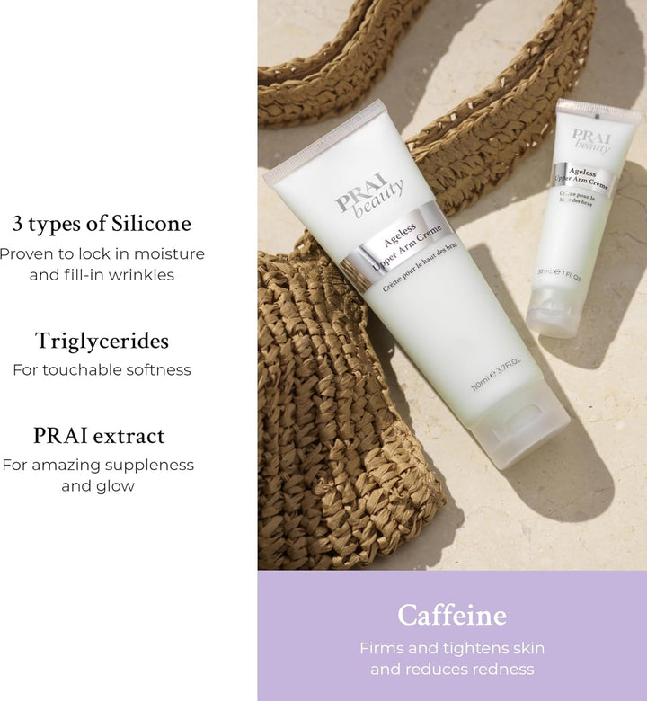 Ageless Upper Arm Creme 110Ml - Advanced Firming & Anti-Ageing Body Cream - Moisturising & Tightening Lotion - with Caffeine & Caprylic/Capric Triglycerides - Tones Loose, Saggy Skin - Mint Scent