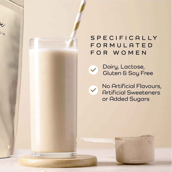 Plant Based Protein + Wellness Powder, Vegan Protein Powder for Women. Dairy, Lactose, Gluten, Soy Free. No Artificial Sweeteners, Flavours or Added Sugars. Vanilla, 20 Servings, 600G
