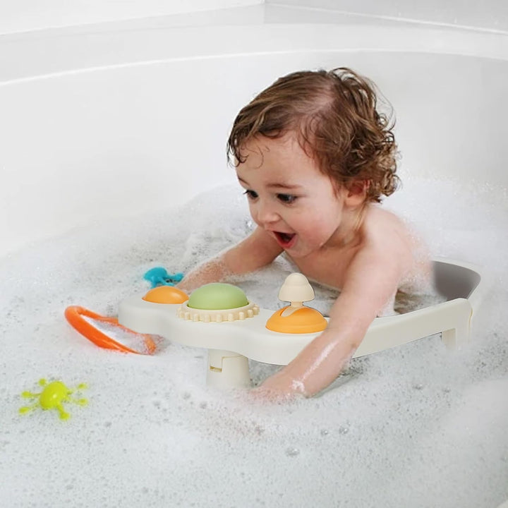 Baby Bath Seat 6 Months+ Child Bath Tub Non-Slip Baby Bath Chair with Toys, Water Jug, Grey New