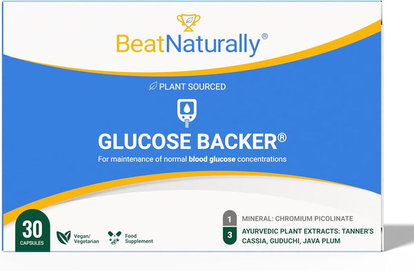 Blood Sugar Support Capsules – with Chromium Picolinate, Cassia & Tinospora – Supports Healthy Glucose Metabolism & Energy Balance – 30 Capsules