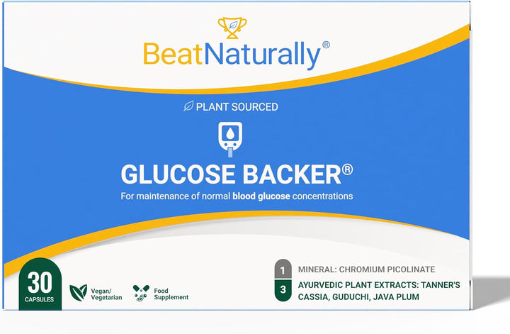 Blood Sugar Support Capsules – with Chromium Picolinate, Cassia & Tinospora – Supports Healthy Glucose Metabolism & Energy Balance – 30 Capsules