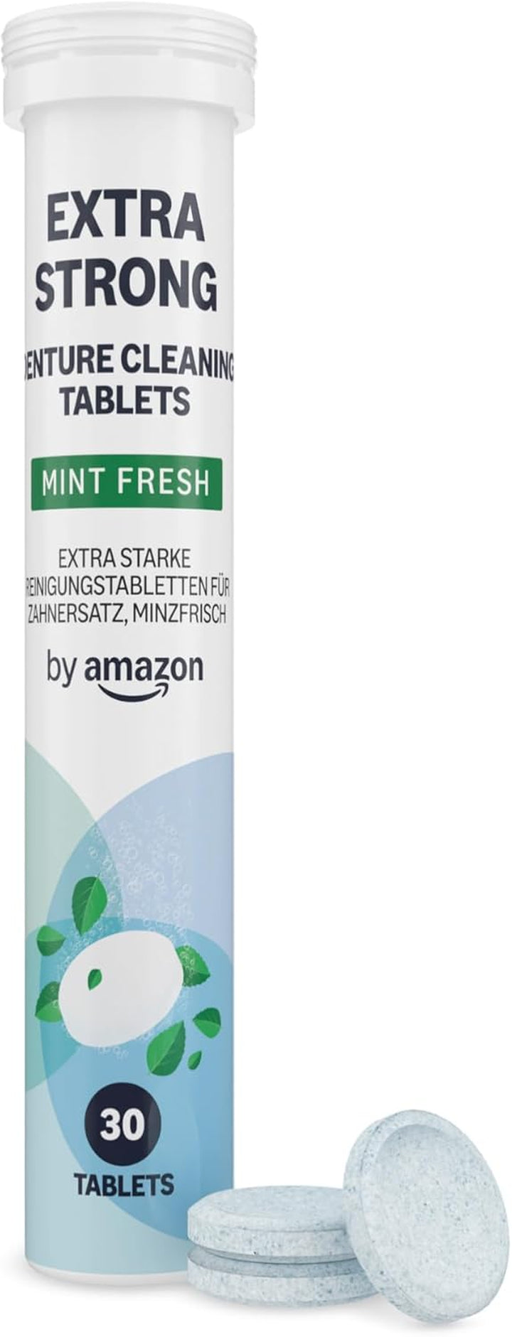 Extra Strong Denture Cleaning Tablets - 3 Packs of 30 Tablets, Mint Fresh