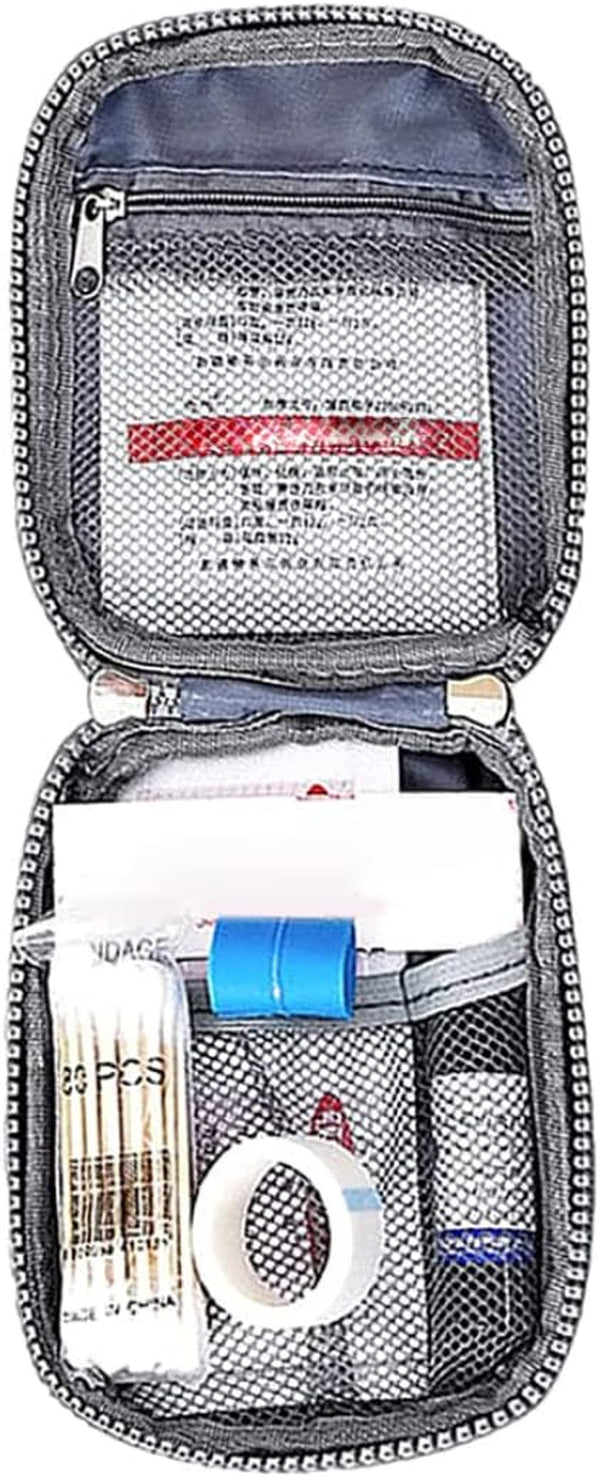 Travel First Aid Kit Pouch Empty Mini Pill Storage Bag Emergency Box for Camping Hiking Wine Red First Aid Kits