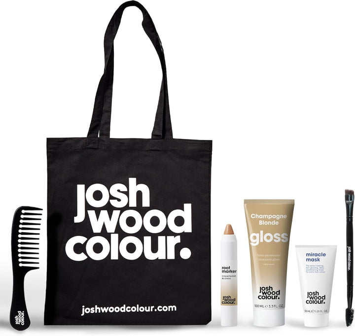 Josh Wood Hair Gloss (Champagne Blonde) - Semi-Permanent Gloss, Adds Warm and Golden Tones, Refreshes and Conditions Hair Colour - Lasts up to 6 Washes - 100% Vegan - Cream (100Ml)