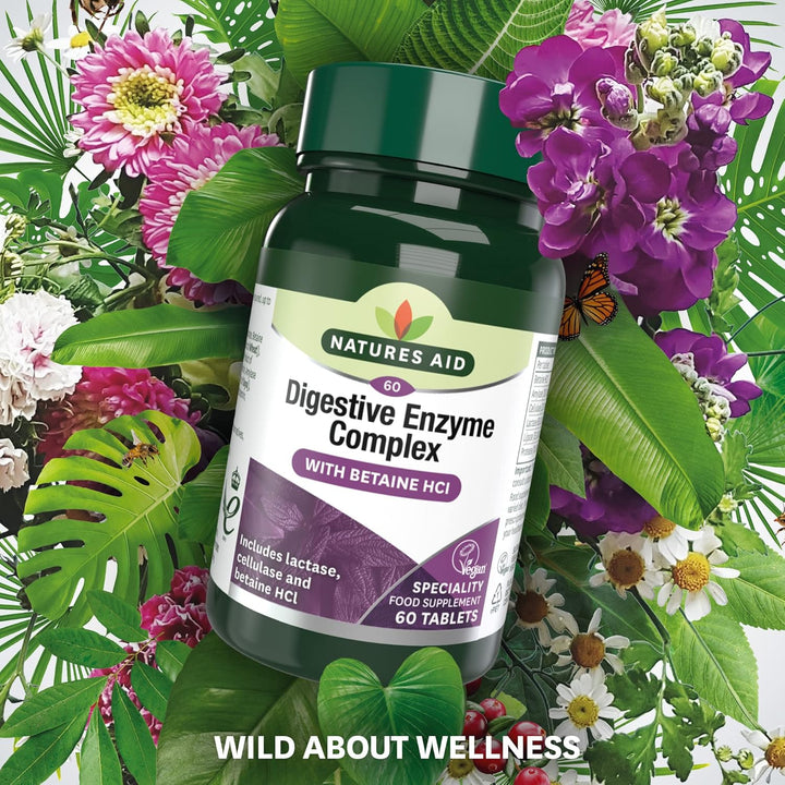 Digestive Enzyme Complex – Supports Digestion, Bloating & Discomfort Relief and Nutrient Absorption – Betaine Hcl - Vegan, Vegetarian, Non-Gmo – 60 Tablets