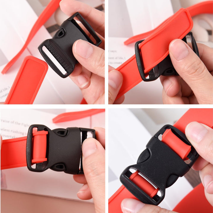 Self Haircut Hair Trimming Guide, Neckline Shaving Template, Flexible Curved Silicone Haircut Band, Shaving Template Home Hair Cutting Tool, Split Ends Trimmer Self Hair Cutters for Men (Red)