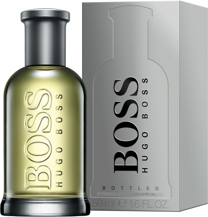 BOSS Bottled Aftershave for Him - Woody Scent with Notes of Apple, Cinnamon and Wood - Light Longevity - 50Ml