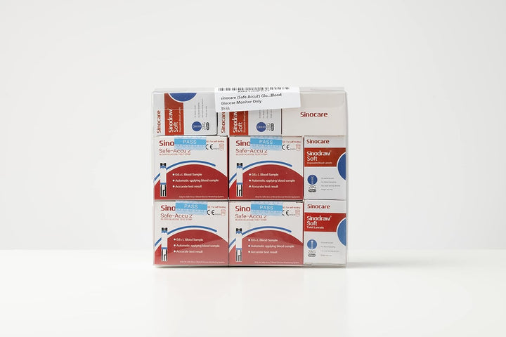 (Safe-Accu2) Blood Glucose Test Strips/Blood Sugar Test Strips 100 Pcs No Need Code & Lancing Devices X 100 / for  Safe-Accu2 Blood Glucose Monitor Only