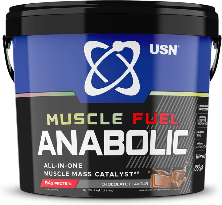 Muscle Fuel Anabolic All-In-One Muscle Mass Gainer, Strawberry Flavour - 2Kg, 54G Protein Powder, 5G Creatine Powder & 5G BCAA Powder for Maximum Muscle Growth, Post Workout Recovery Drink Mix