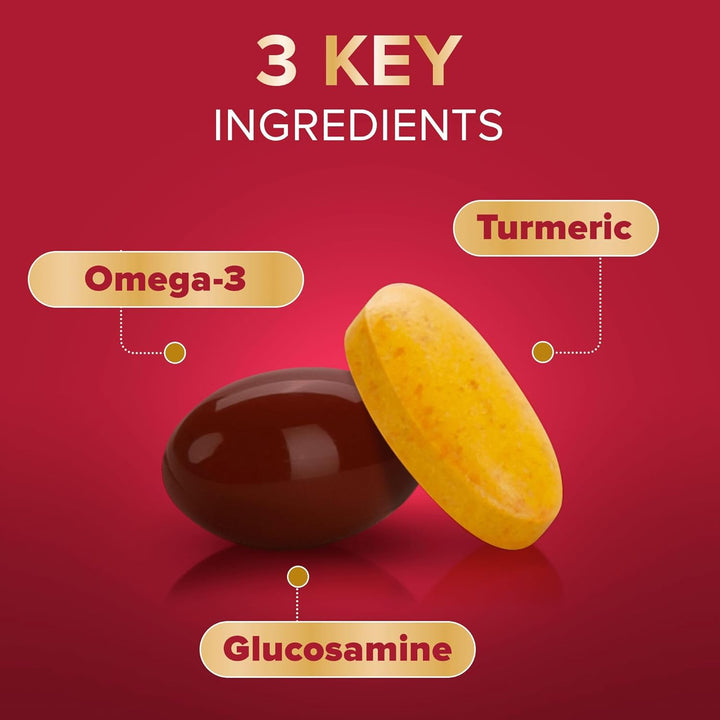 Jointcare plus Turmeric, with Omega-3, Glucosamine, Chondroitin, Vitamins C and D, Manganese and Zinc, Food Supplements, 30-Day Pack