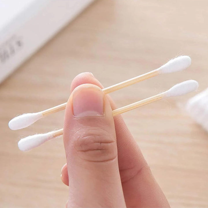 Bamboo Cotton Buds - 1000 Pcs Organic Cotton Wool Buds, Biodegradable, Sustainable, Plastic-Free, Fully Recyclable Ear Buds (1000, Standart)