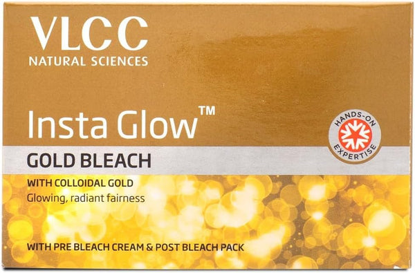Insta Glow Gold Bleach with Gold Oxide for Glowing & Radiant Fairness 60Gm