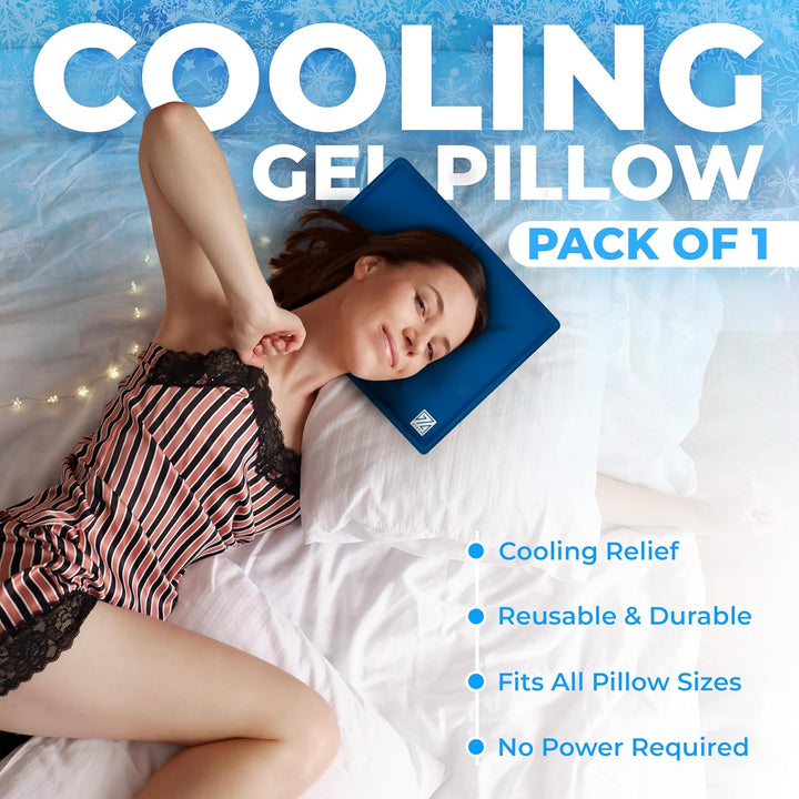 Cooling Gel Pillow Magic Multi-Function W/Cooling Relief Pillow Cushion Mat Absorbs and Dissipates Heat | Helps Improve Quality of Sleep and Optimal Sleeping Temperature - Pack of 2 (30X40Cm)