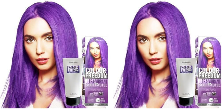 Colour-Freedom 150Ml Mystic Purple Semi-Permanent Hair Colour - Ultra-Vibrant Vegan Friendly Colour Mask with Shine Booster Complex - Ammonia Free Colour Lasts up to 6-10 Washes