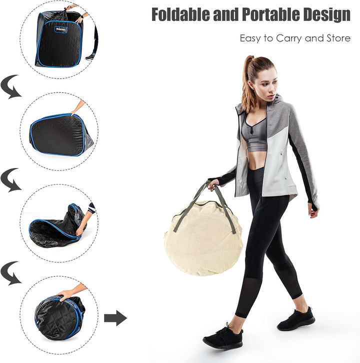 Portable Steam Sauna Tent, Folding Personal Full Body Spa Steam Pot with 9-Gear Adjustable Temperature & Timer, Remote Control, Chair, Home Saunas Spa for Relaxing Body Therapy Slimming (Black)