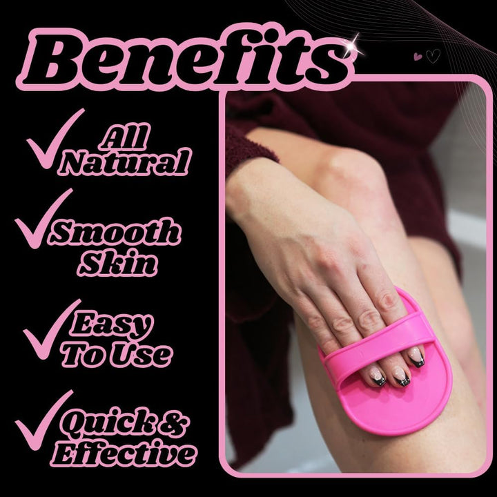 Exfoliating Hair Removal Pad Set - 40 Buffer Pads with 2 Holders - Smooth Skin on Legs, Arm, Face, Top Lip - Depilation for Unwanted Hair