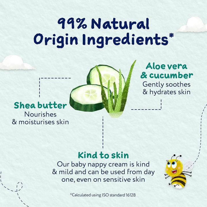 Baby Nappy Cream, Fragrance Free | Soothing, Moisturising & Hydrating | Suitable for Newborns with Dry, Sensitive & Eczema-Prone Skin, 100Ml