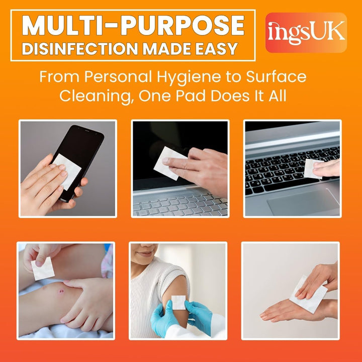 Multi-Purpose 75% Isopropyl Alcohol Wipes for Cleaning & Disinfecting (Large Size)