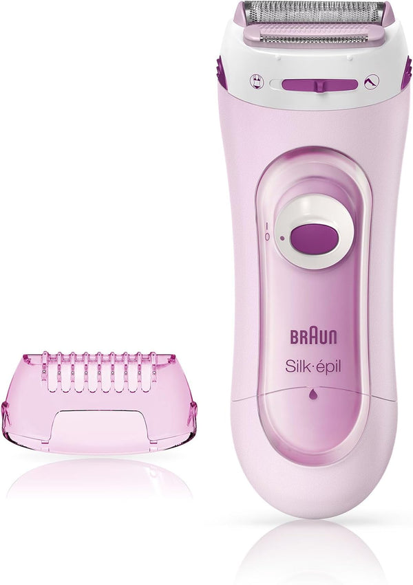 Silk-Épil Lady Shaver 5-100 2-In-1 Wireless Electric Women'S Razor and Trimmer, Pink