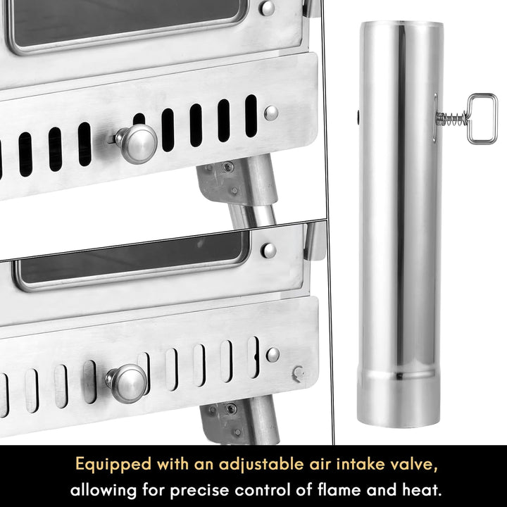 Outdoor Sauna Hot Tent Stove, Rocket Stove Heater, Portable Camping Wood Stove for Dry Sauna, Cooking for Husband and Friends