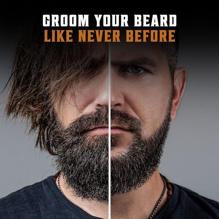 - Beard Brush for Men - Natural Boar Bristle Brush and Dual Action Pear Wood Beard Combs with Velvet Travel Pouch - Mens Gifts - 3 Pieces