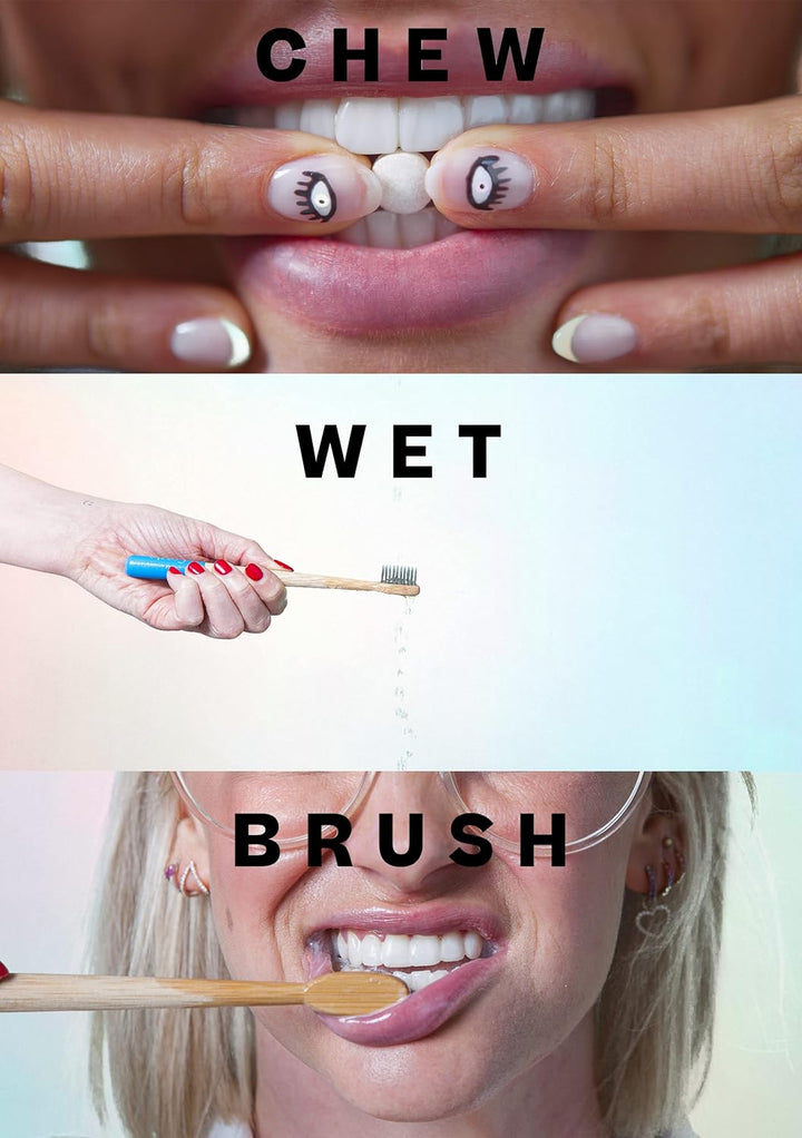 Original Toothpaste Tablets with Fluoride | 62 Tabs, 1 Month Supply | Eco-Friendly Bites in Sustainable Packaging | Peppermint Flavour | Natural Whitening, Gluten Free & Vegan | Refillable Jar