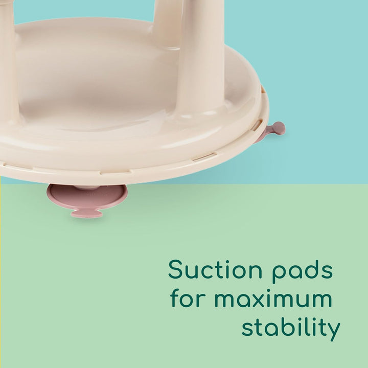 Swivel Bath Seat, 6 - 12 Months, Max. 10 Kg, Child Bath Support Seat, Non-Slip, Ergonomical, Suction Cups, Beige