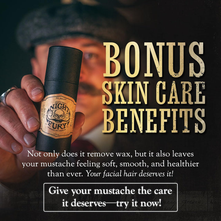 Moustache Wax Remover for Handlebar Moustaches by  Strong Hold Mustache Wax - Night Fury Mustache Wax Remover 1Oz or 30Ml