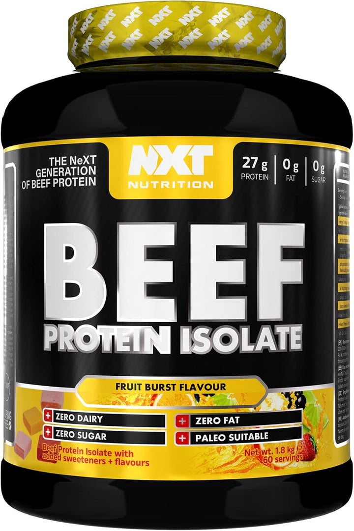 Beef Protein Isolate Powder - Protein Powder High in Natural Amino Acids - Paleo, Keto Friendly - Dairy and Gluten Free - Muscle Recovery | 1.8Kg | Ice Blast