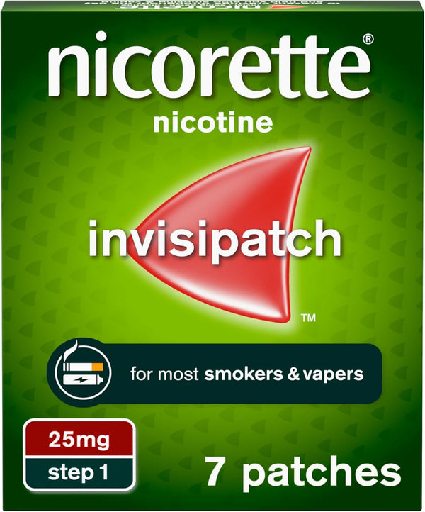 Invisipatch, Nicotine Patches Step 1, 25Mg, 7 Nicotine Patches, Effective and Discreet Stop Smoking and Stop Vaping Aid, to Beat Cravings & Withdrawal Symptoms (Quit Smoking or Vaping)
