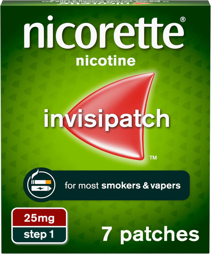 Invisipatch, Nicotine Patches Step 1, 25Mg, 7 Nicotine Patches, Effective and Discreet Stop Smoking and Stop Vaping Aid, to Beat Cravings & Withdrawal Symptoms (Quit Smoking or Vaping)