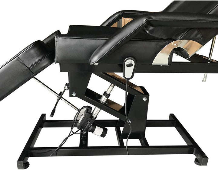 Electric Massage Table 3 Section Adjustable Bed Couch Beauty Salon Recliner Chair Treatment Tattoo Facial SPA Massaging Bed (White)(Includes 2 Packages) (Black)