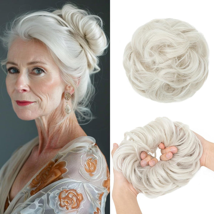 Messy Bun Hair Piece for Womens Synthetic Scrunchies Buns Extension Hairpieces Updo Pony Tail Dirty Blonde