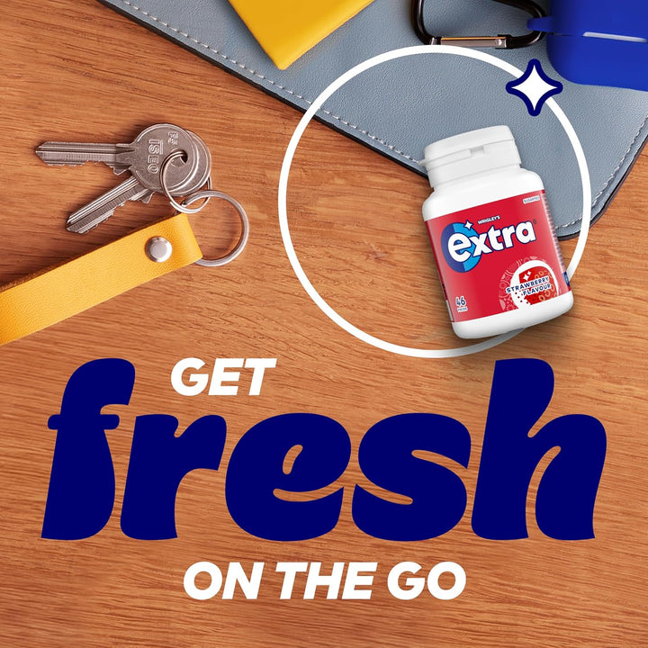 Extra Chewing Gum Bottle Sugar Free, Strawberry Flavour, 46 Pieces