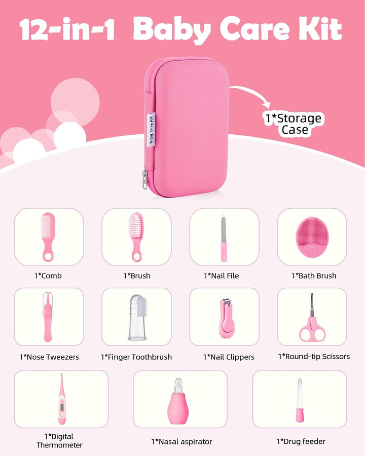 Baby Healthcare and Grooming Kit,  Nursery Care Kit, Newborn Safety Health Care Set with Hair Brush,Comb,Nail Clippers and More for Newborn Infant Toddlers Baby Boys