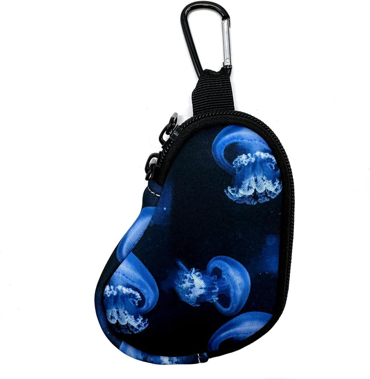 Asthma Inhaler Holder Neoprene Protective Portable Carrying Bag Travel Inhaler Mini Case Sleeve for L-Shaped Inhaler, Inhaler Not Included (Jellyfish)