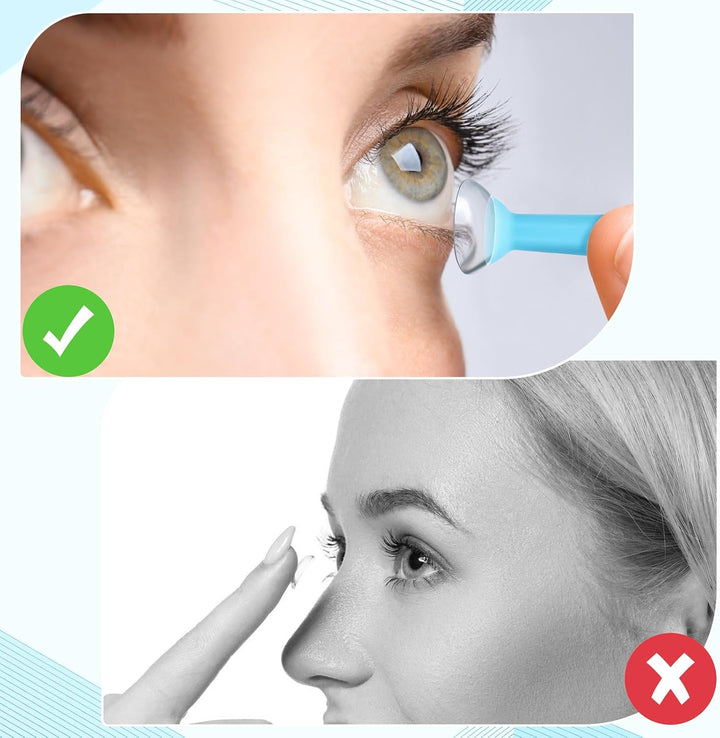 10Pcs Silicone Contact Lens Remover Tool,Portable Contact Removal Tool for Soft Contacts,Eye Contact Remover Tool with Suction Holder,Ideal for Travel and Daily Use