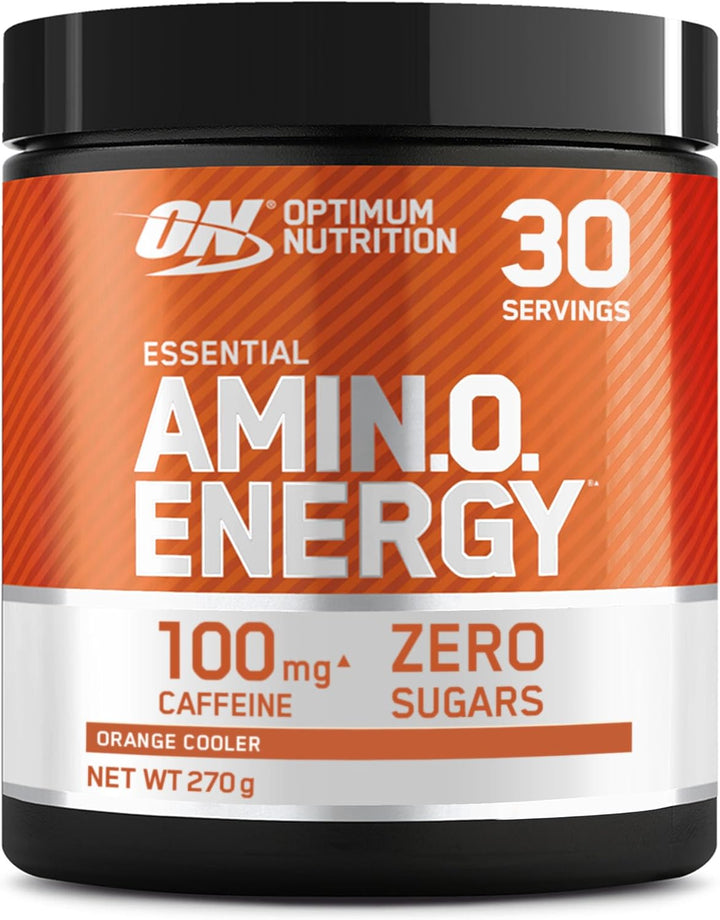 Amino Energy Pre Workout Powder, Energy Drink with Amino Acids, BCAA, L-Glutamine and L-Leucine, Food Supplement with Vitamin C and Caffeine, Fruit Fusion Flavour, 30 Servings, 270 G