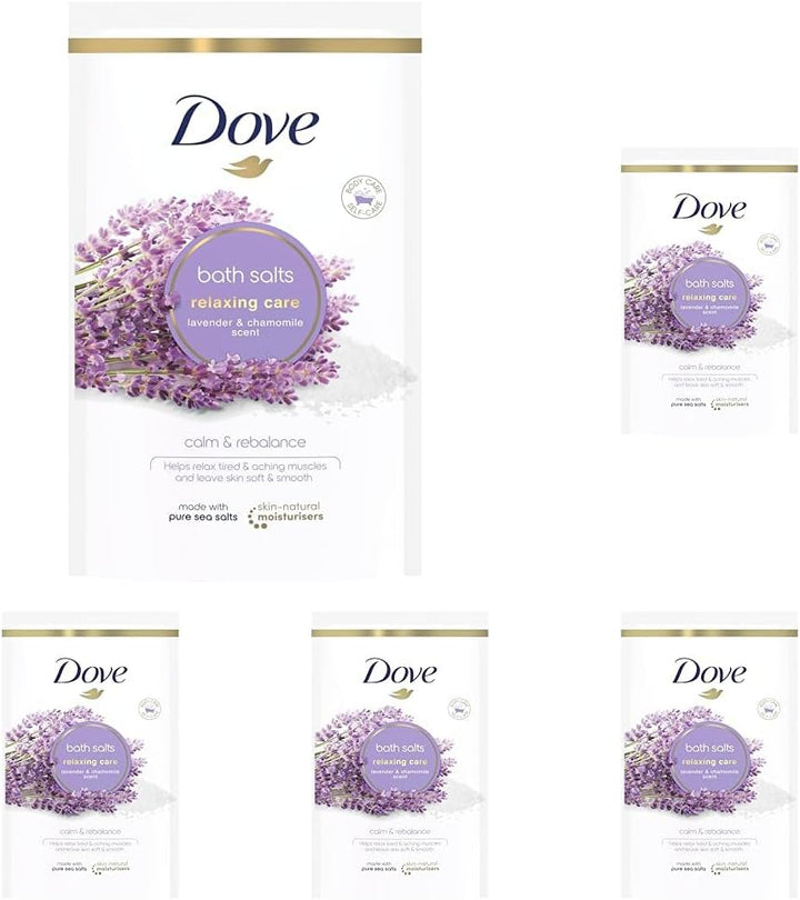 Relaxing Care Lavender & Chamomile Bath Salts with Skin-Natural Moisturisers to Relax Your Mind & Body, Leaving Your Skin Smooth & Soft 900 G