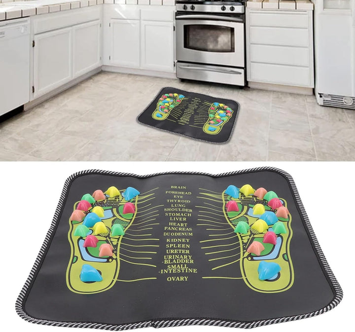 Foot Reflexology Mat Acupoint Mat to Promote Health and Relieve Pain, Suitable for All Family Members,Artificial Leather, PP (35 * 35Cm)