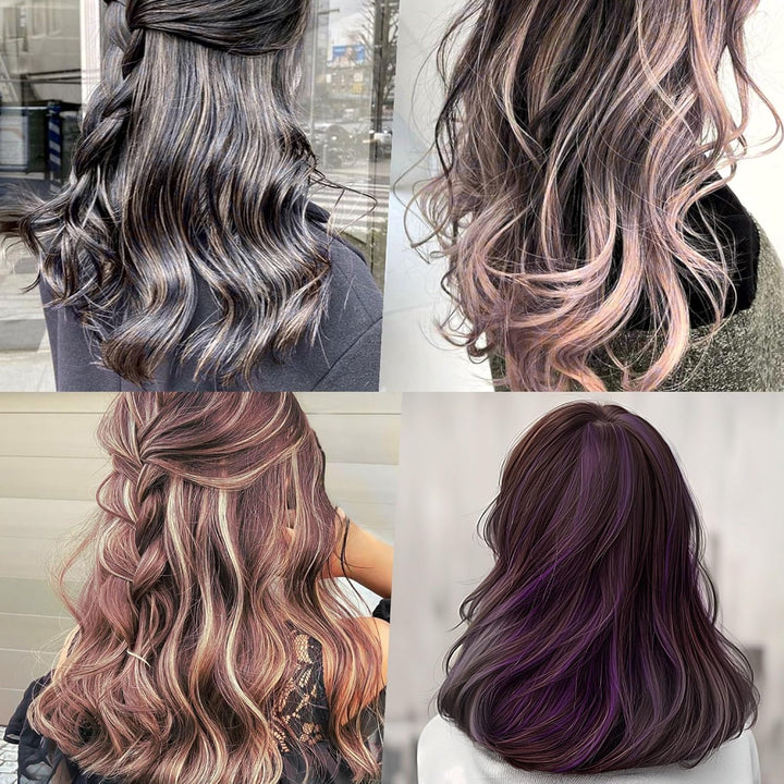 9 Pcs Highlighting Cap Kit Pre Holed Highlighting Cap Holes Opened Highlights Cap Hair Dye Cap Silicone Streaking Cap Frosting Cap with Disposable Professional Hair Colouring Dye Tools Kit