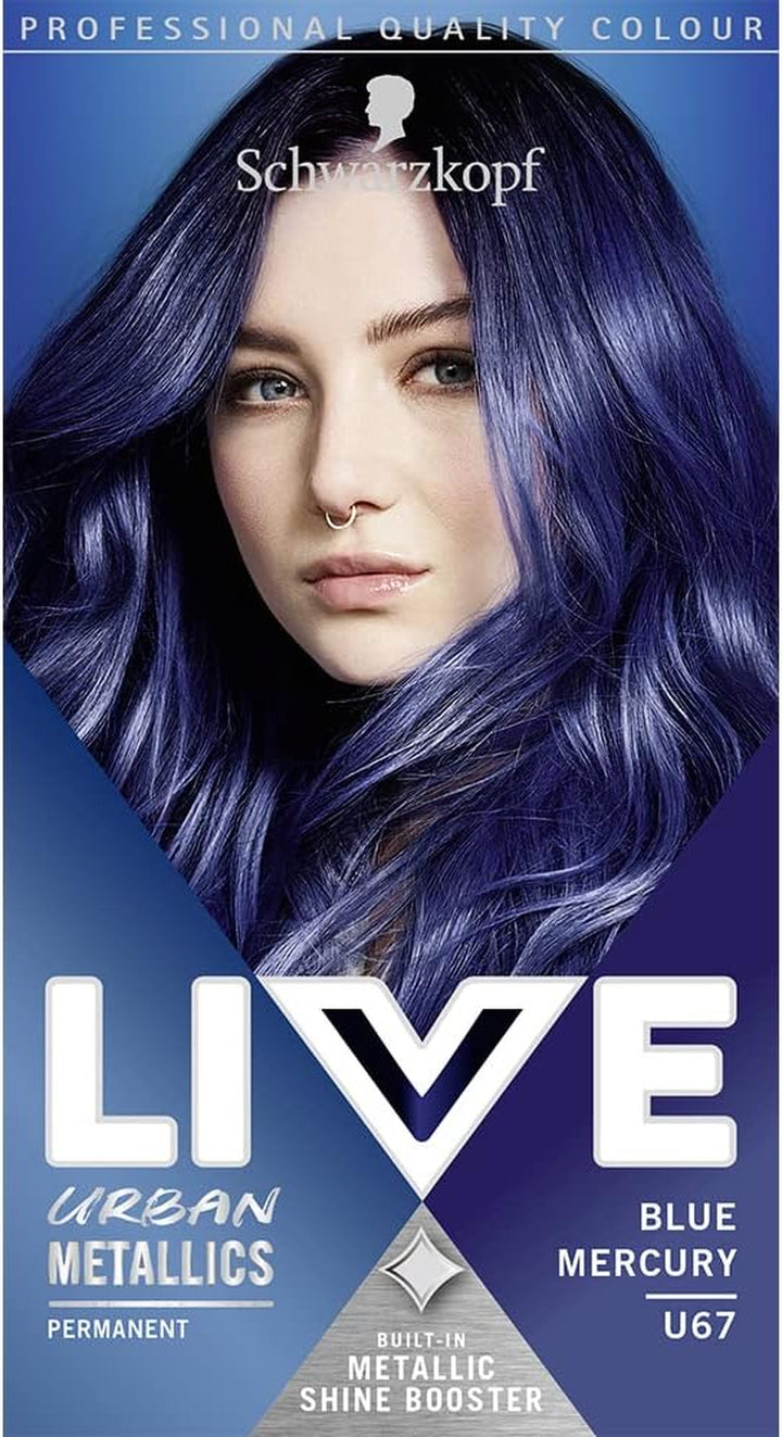 Schwarzkopf  Urban Metallics Vibrant, Long Lasting, Permanent Purple Hair Dye, Infused with Coconut Oil for Shiny Hair - Amethyst Chrome U69
