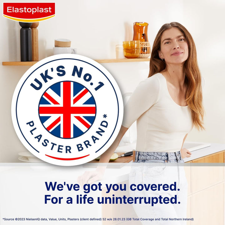 Fabric Cut to Size Plasters (1M X 6Cm), Extra Flexible Wound Care, Moves with the Body, Water-Repellent & Breathable Large Plasters Help Protect Wounds, 10 Strips