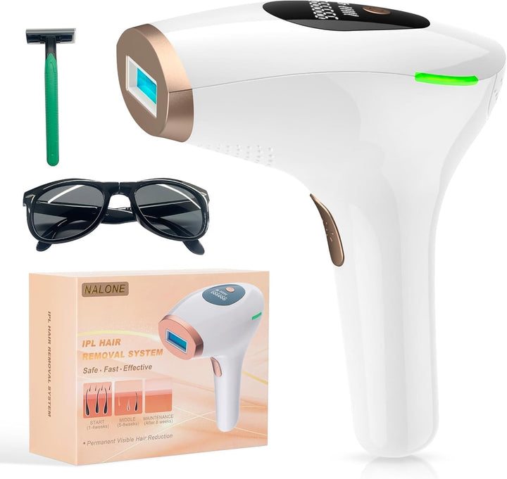 IPL Hair Removal Devices,  Laser Hair Removal Device 999.999 Flashes for Women/Men, up to 1200NM Wavelength, Two Mode, High Energy Levels Painless Laser Hair Removal for Whole Body (White)