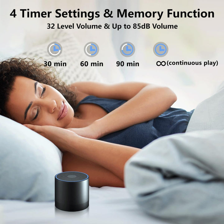 Sound Machine Mini White Noise Brown Noise Machine with 30 Soothing Sounds Loud Speaker Portable Rechargeable Baby Sleep Machine 4 Timers Memory Function for Newborn Kid Adults & Home Travel