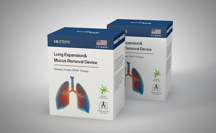 Millsteps Breathing Exercise Device for Lungs,Lung Expansion & Mu-Cus Relief Device (Blue)