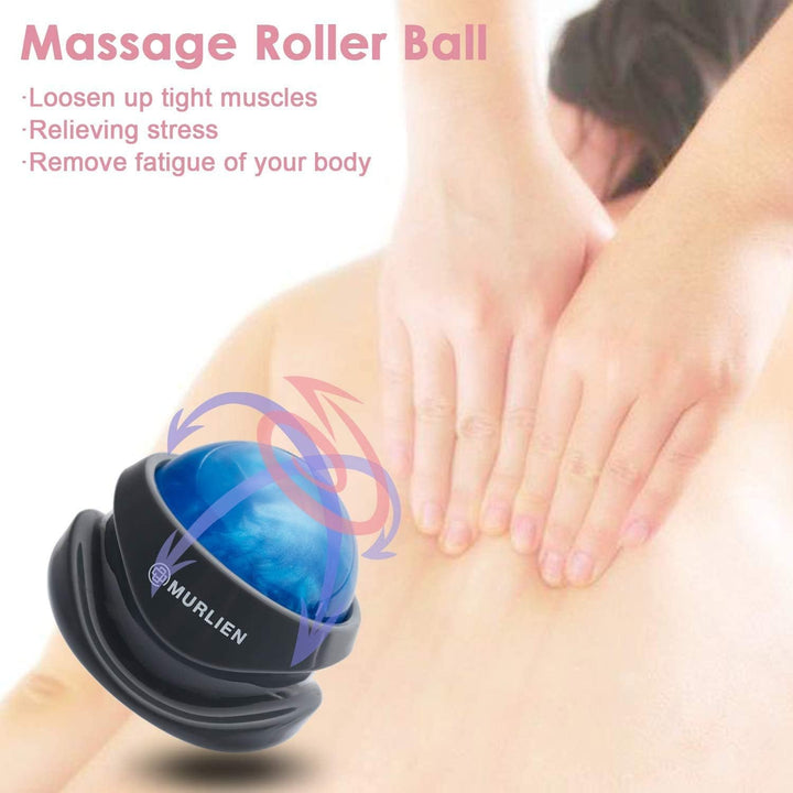 Massage Roller Ball, Tight and Sore Muscles Relief, Manual Massager, Alleviating Shoulder, Arms, Back, Legs, Calves or Muscle Tension - Blue