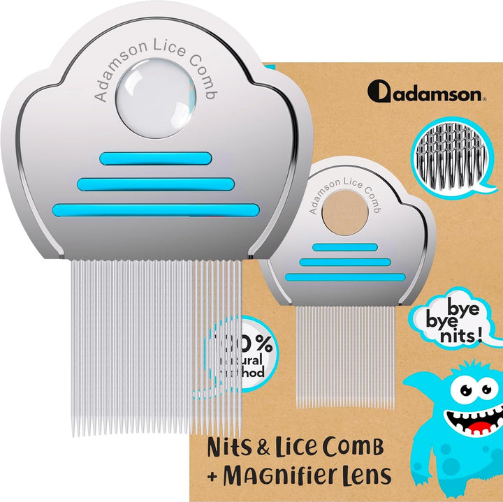 Lice Comb - Stainless Steel Lice Comb for Kids - Effective Nit Comb - Lice Combs for Thick Hair - Durable and Easy to Clean