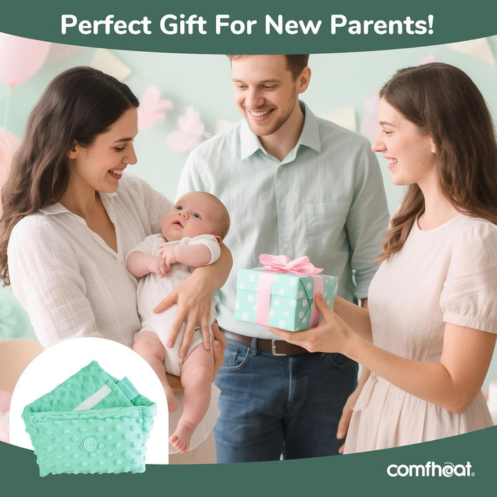 Colic Relief for Babies Belt, Flaxseed Heated Tummy Wrap, Baby Belly Wrap Swaddling Belt with Soothing Warmth, Natural Relief for Upset Stomach in Babies and Toddlers, 0-3 Years (Green)